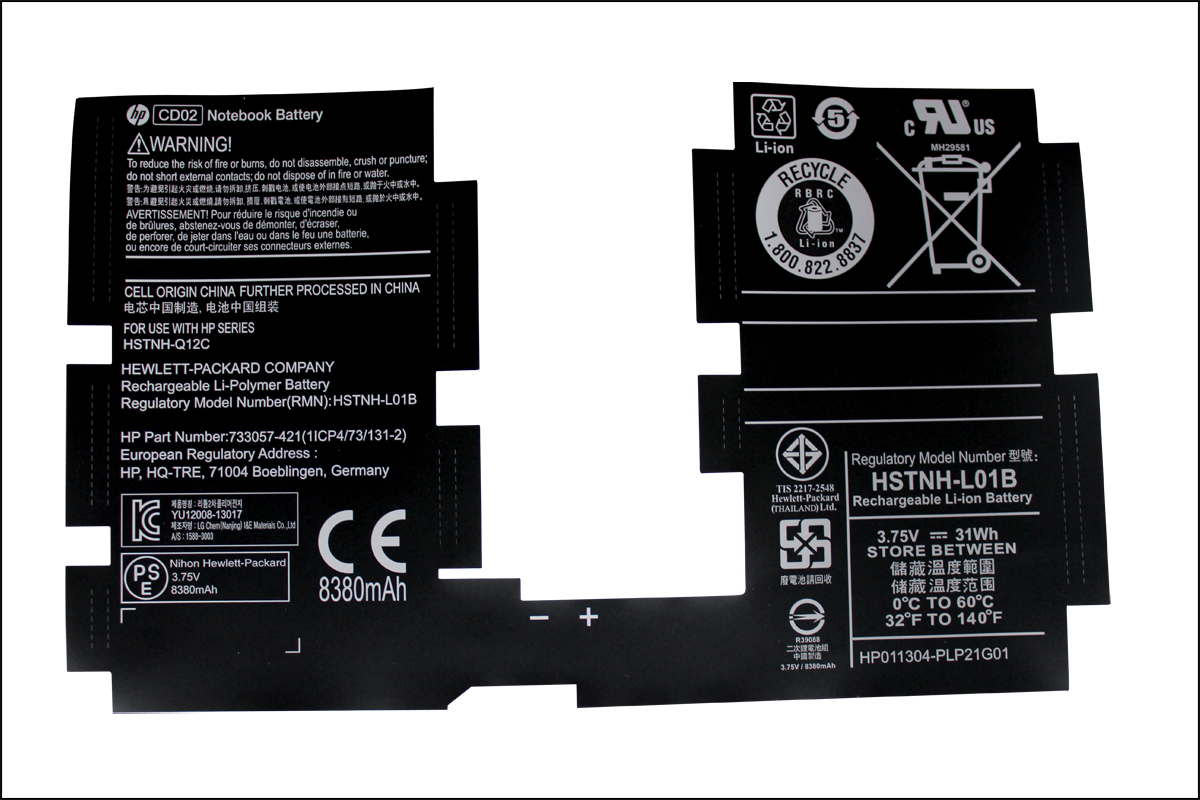 惠普电脑电池标签